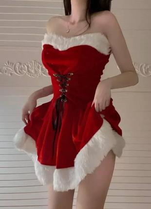 Сукня снігурочки новорічна сукня3 фото