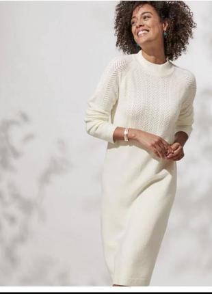 Трендова нова біла сукня тепла в складі шерсть