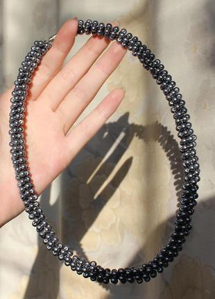 Кольє "графіт"