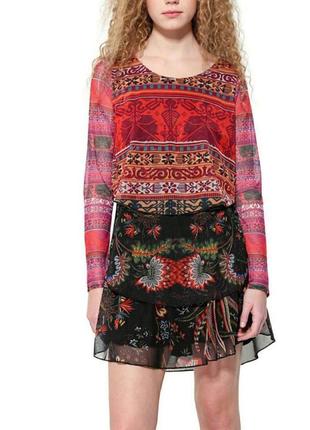 Яркое абстрактное стильное разноцветное платье desigual