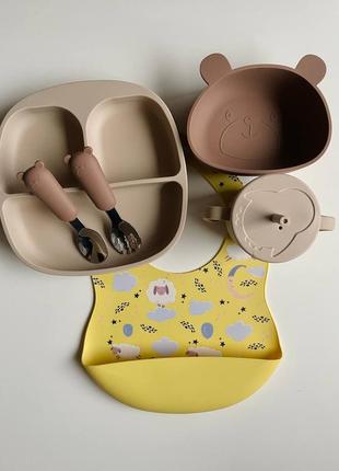 Силиконовая посуда детская посуда силиконовый слюнявчик ниблер
