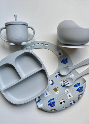 Силиконовая посуда детская посуда силиконовый слюнявчик ниблер