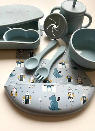 Силиконовая посуда детская посуда силиконовый слюнявчик ниблер