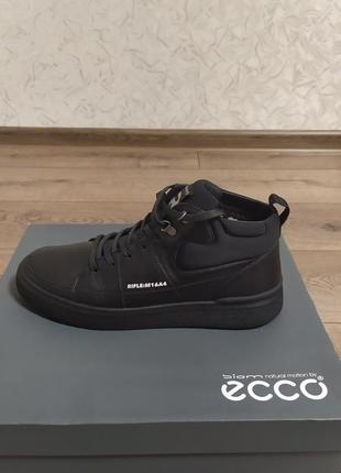 Стильные, мужские, кожаные зимние кеды