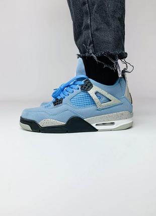 Женские высокие кожаные кроссовки nike a1r j0rdan 4 university blue#найк