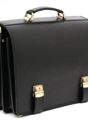 Портфель шкіряний місткий якісний стильний ручна робота чорний