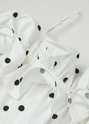 Білий кежуал сукня h&m в горошок7 фото