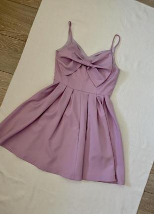 Сукня лілова міні з бантом бебі дол4 фото