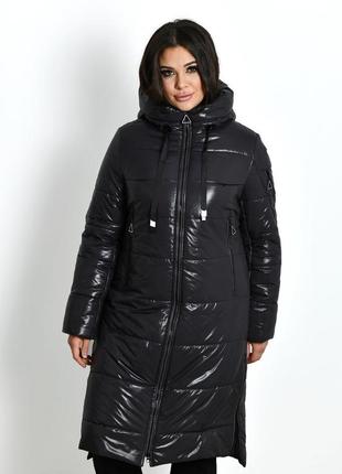 Жіноча модна якісна тепла зимова куртка з капуром1 фото