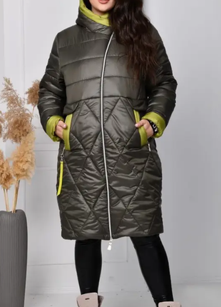 Куртка пальто зимнее очень теплое  супер батал 52-54,56-58,60-62,64-66  : 21-57 /икбгм4 фото