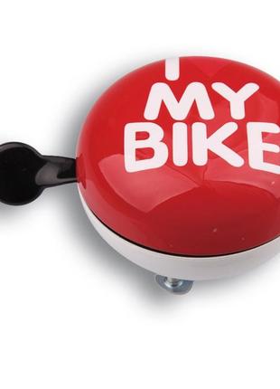 Дінг-донг green cycle gbl-458 i love my bike діаметр 80мм червоний