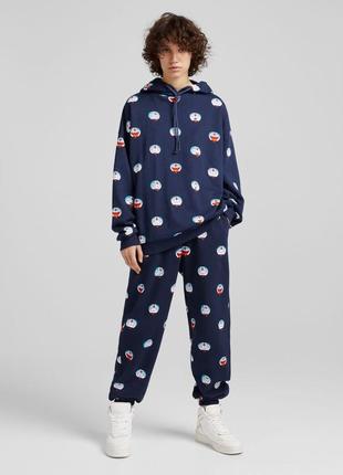 Худи оверсайз bershka doraemon xs/s/m унисекс2 фото