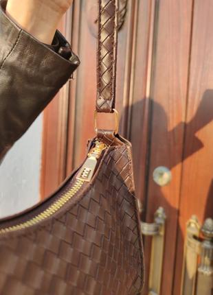Сумка сумочка під вінтаж ретро з ременем нова коричнева стильна модна руку на плече7 фото