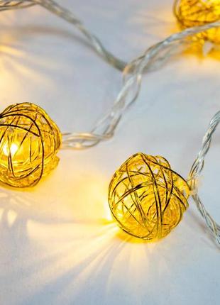 Гирлянда xmas golden ball 10 led ww-1 22 фото