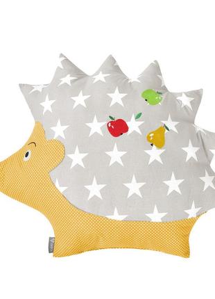 Подушка-игрушка ежик тm papaella  40х60 см зірочки беж/горошок жовтий