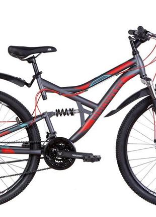 Велосипед 26" discovery canyon am2 dd 2022 (темно-серый с красным и голубым (м)), m (160-175 см)