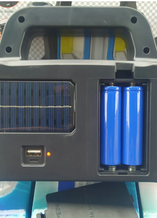Фонарь-лампа  аккумуляторный с power bank + солнечная панель +   зарядка от сети + usb8 фото