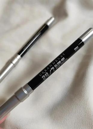 Чорний водостійкий олівець для очей urban decay 24/7 glide-on waterproof eyeliner pencil2 фото