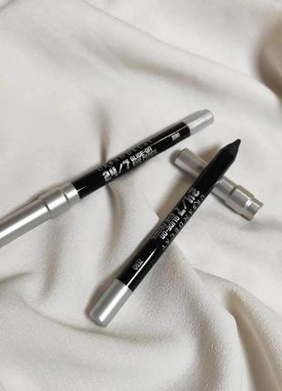 Чорний водостійкий олівець для очей urban decay 24/7 glide-on waterproof eyeliner pencil1 фото