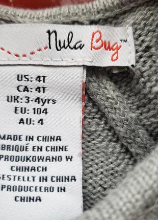 Nula bug вязаное теплое платье свитер девочке 3-4-5 л 98-104-110 см3 фото