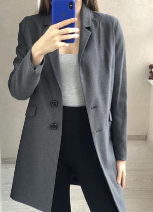 Сіре елегантне базове пальто7 фото
