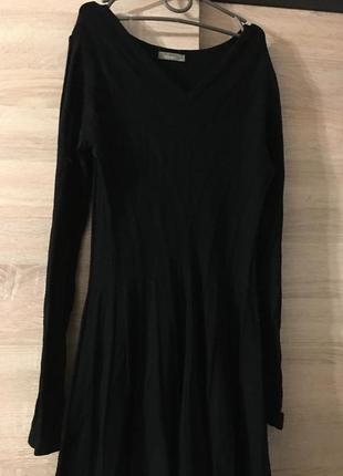 Платье длинное чёрное волнистая юбка2 фото