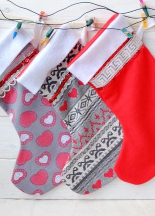 Сапог, чулок, носок рождественский, новогодний, різдвяна шкарпетка для подарунка