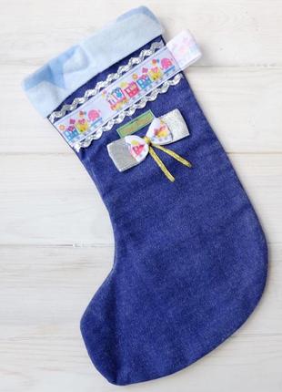 Сапог, чулок, носок рождественский, новогодний, різдвяна шкарпетка для подарунка 03