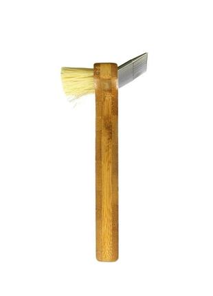 Burt's bees double sided shedding rake & hemp bristle brush for dogs расчёска для собак, 1 brush4 фото