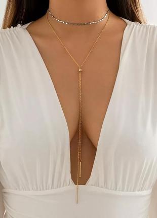 Стильний подвійний ланцюжок на шию