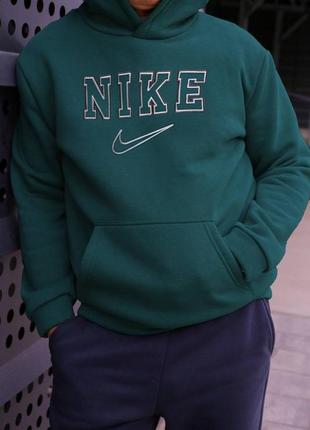Худі nike  зелений зима  ❄️унісекс