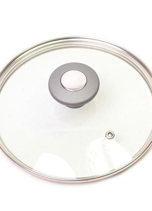 Кришка скляна з металевим обідком 20см kamille 0822gr