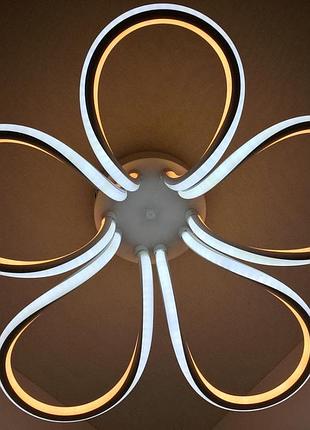 Світлодіодна стельова led люстра 2015/5 білий 19х61х61 см.