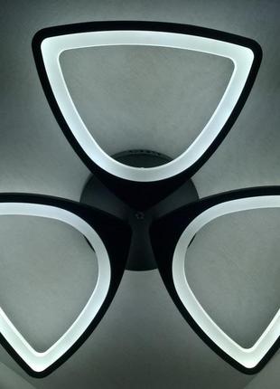 Люстра стельова led з пультом (9х63х63 див.) матовий чорний або матовий білий yr-a2282/3-bk