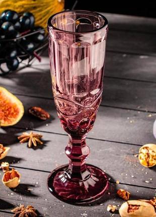 Бокал для шампанского olens винтаж 34215-14-3 180 мл розовый2 фото