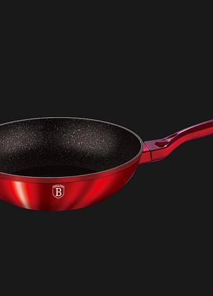 Сковорода-вок berlinger haus metallic line burgundy edition bh-6166 30 см