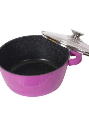 Кастрюля bohman bh-7328-mrb-pr 28 см 5.8 л фиолетовая