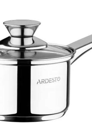 Ковш со стеклянной крышкой ardesto gemini ar-3207-ss 12 см 0.7 л