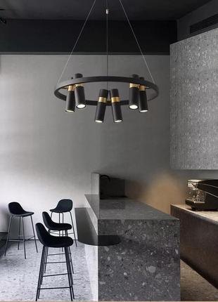 Люстра потолочная подвесная в стиле loft (лофт) j063/12-bk-k черный 30-200х65х65 см.
