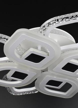 Люстра стельова led з пультом a2721/4+4sq-3d-wh білий 10х44х44 див.
