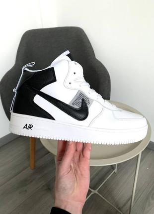 Кросівки на хутрі❄️nike air force black/white (зима)2 фото