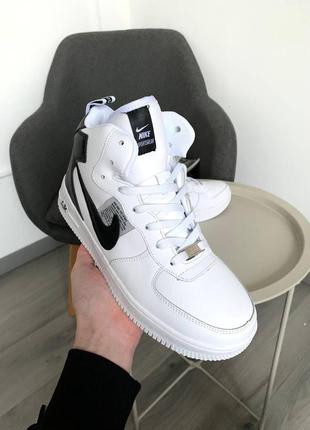 Кросівки на хутрі❄️nike air force black/white (зима)3 фото