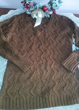 Вязаный свитер туника1 фото