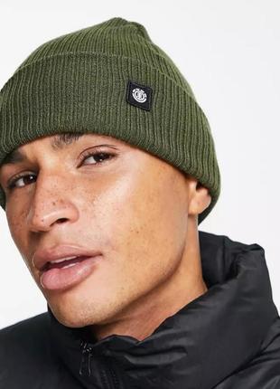 Крутая брендовая шапочка element в цвете хаки,сша