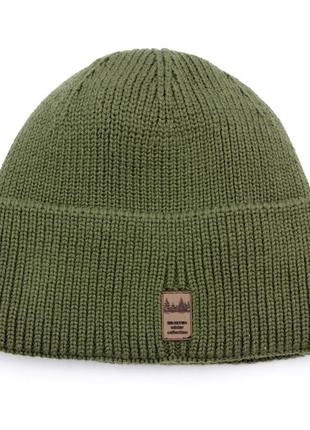 Шапка вязка вернер зеленая, шапка вязаная мужская олива, шапка военная braxton, тактическая шапка для спорта4 фото