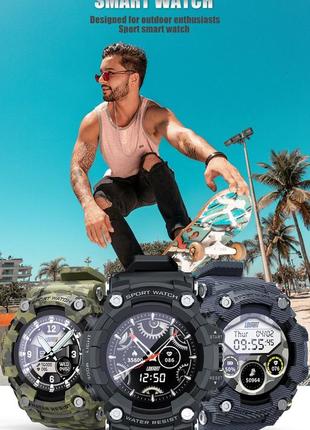 Мужские сенсорные умные смарт часы smart watch bgt76-g с тонометром, пульсометром. фитнес браслет трекер4 фото