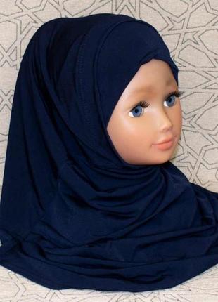 Детский хиджаб амирка zahranur hijab тёмно-синий