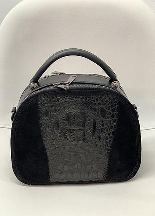 Сумка с натуральной замшей под кроко🐊