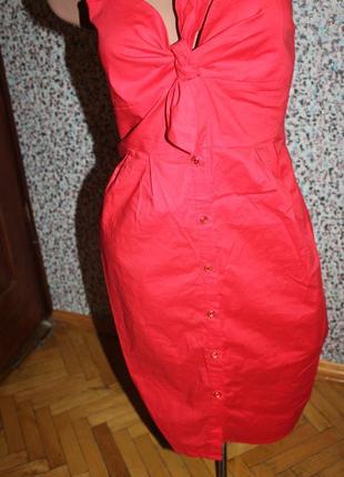 Платье красное на пуговках миди influence хлопок6 фото