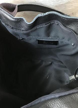 Женская  кожаная итальянская сумка шоппер большая вместительная черная5 фото